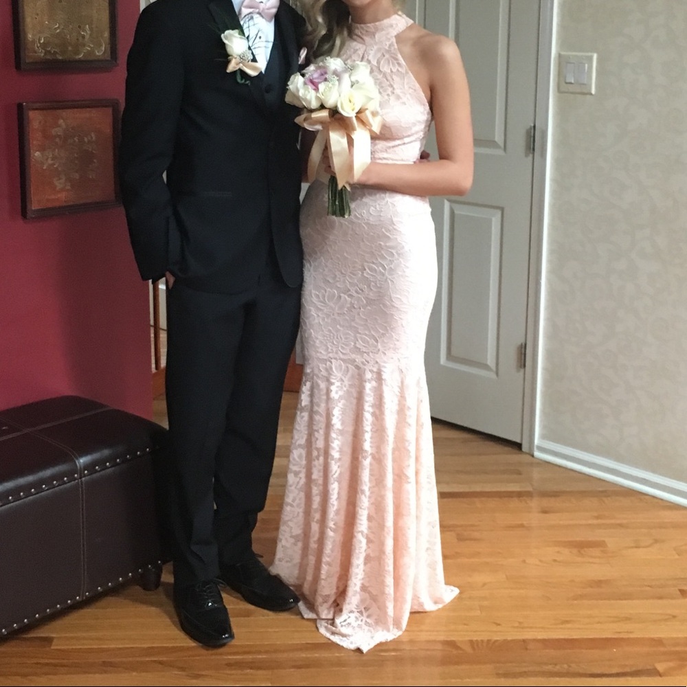 Prom dress light pink lace
